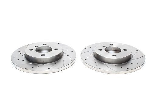 Μπροστά σετ δισκόπλακες τρυπητές, χαρακτές+χαρακτές BMW 3 series (E30)+Cabriolet+Touring (καρέ:4x100,εξ.διάμετρο:260mm,Υψ:35mm) ta technix δισκόπλακες τρυπητές BMW