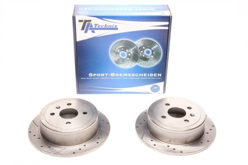 Πίσω σετ δισκόπλακες τρυπητές, χαρακτές Daewoo Nubira KLAJ (καρέ:4x100,εξ.διάμετρο:258mm,Υψ:64,7mm) ta technix δισκόπλακες τρυπητές Daewoo