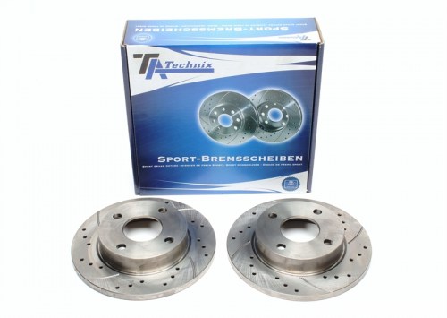 Μπροστά σετ δισκόπλακες τρυπητές, χαρακτές Ford Ka (RB_) (καρέ:,εξ.διάμετρο:239,7mm,Υψ:43mm) ta technix δισκόπλακες τρυπητές Mazda