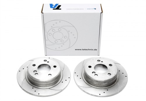 Πίσω σετ δισκόπλακες τρυπητές, χαρακτές Mercedes SL, R129 (καρέ:5x112,εξ.διάμετρο:278mm,Υψ:58,3mm) ta technix δισκόπλακες τρυπητές Mercedes