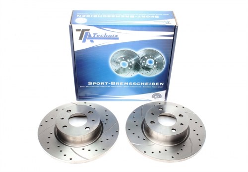 Μπροστά σετ δισκόπλακες τρυπητές, χαρακτές Lancia Thema (834) (καρέ:4x98,εξ.διάμετρο:257,2mm,Υψ:51,4mm) ta technix δισκόπλακες τρυπητές Lancia