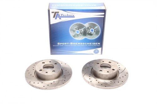 TA Technix Sport Brake Disc Set perforated+χαρακτές Lancia Thema Thena (834) (καρέ:4x98,εξ.διάμετρο:257mm,Υψ:51mm) ta technix δισκόπλακες τρυπητές Lancia