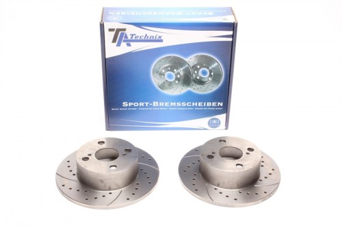 Πίσω σετ δισκόπλακες τρυπητές, χαρακτές Toyota Corolla E11 (καρέ:4x100,εξ.διάμετρο:240mm,Υψ:59,7mm) ta technix δισκόπλακες τρυπητές Toyota