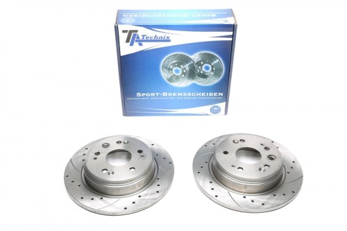 Πίσω σετ δισκόπλακες τρυπητές, χαρακτές Honda Stream (RN) (καρέ:5x114,3,εξ.διάμετρο:281,7mm,Υψ:58,5mm) ta technix δισκόπλακες τρυπητές Honda