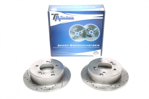 Πίσω σετ δισκόπλακες τρυπητές, χαρακτές Hyundai Sonata V (NF) (καρέ:5x114,3,εξ.διάμετρο:262mm,Υψ:61mm) ta technix δισκόπλακες τρυπητές Kia