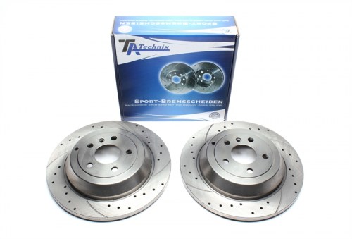 Πίσω σετ δισκόπλακες τρυπητές, χαρακτές Mercedes M-Class (W164) (καρέ:5x112,,) ta technix δισκόπλακες τρυπητές Mercedes