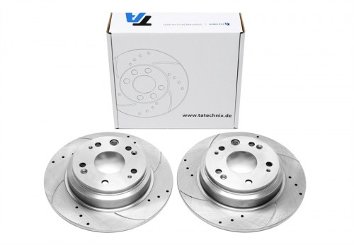 Πίσω σετ δισκόπλακες τρυπητές, χαρακτές Honda Accord CM (καρέ:5x114,εξ.διάμετρο:282mm,Υψ:57,4mm) ta technix δισκόπλακες τρυπητές Honda