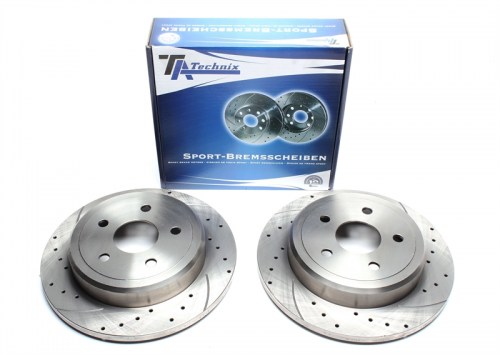 Πίσω σετ δισκόπλακες τρυπητές, χαρακτές Jeep Grand Cherokee (WH,WK) (καρέ:5x127,εξ.διάμετρο:320mm,Υψ:66,3mm) ta technix δισκόπλακες τρυπητές Jeep