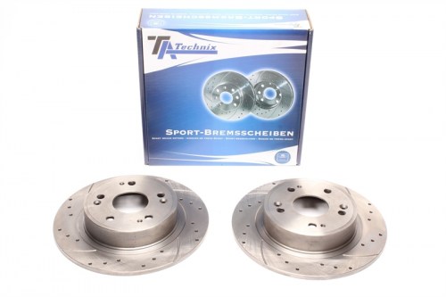 Πίσω σετ δισκόπλακες τρυπητές, χαρακτές Honda Accord VIII Tourer (CW) (καρέ:5x114,3,εξ.διάμετρο:282mm,Υψ:48,7mm) ta technix δισκόπλακες τρυπητές Honda