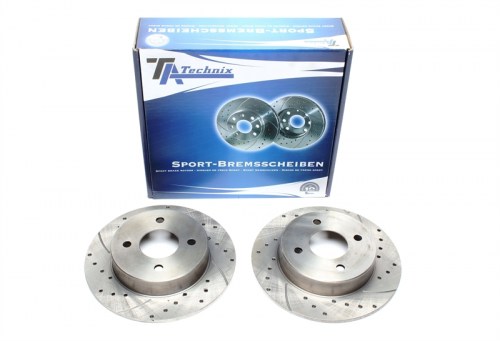 Πίσω σετ δισκόπλακες τρυπητές, χαρακτές Nissan Micra K11 (καρέ:4x100,εξ.διάμετρο:240mm,Υψ:41mm) ta technix δισκόπλακες τρυπητές Nissan