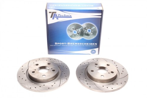 Πίσω σετ δισκόπλακες τρυπητές, χαρακτές Toyota Avensis T27 (καρέ:5x114,3,εξ.διάμετρο:290mm,Υψ:34mm) ta technix δισκόπλακες τρυπητές Toyota