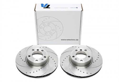 Μπροστά σετ δισκόπλακες τρυπητές, χαρακτές και αεριζόμενες BMW 5 series E39 (καρέ:5x120,εξ.διάμετρο:324mm,Υψ:66,6mm) ta technix δισκόπλακες τρυπητές BMW