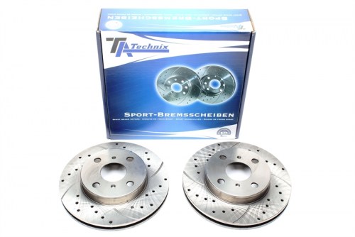 Μπροστά σετ δισκόπλακες τρυπητές, χαρακτές και αεριζόμενες Toyota Corolla Compact (E10,E11) (καρέ:4x100,εξ.διάμετρο:238mm,Υψ:48,4mm) ta technix δισκόπλακες τρυπητές Toyota