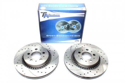 Πίσω σετ δισκόπλακες τρυπητές, χαρακτές και αεριζόμενες Volvo XC 90 C (καρέ:5x108,εξ.διάμετρο:308mm,Υψ:64,6mm) ta technix δισκόπλακες τρυπητές Volvo