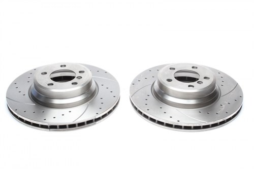 Μπροστά σετ δισκόπλακες τρυπητές, χαρακτές και αεριζόμενες BMW 5 series E60 (καρέ:5x120,εξ.διάμετρο:348mm,Υψ:81mm) ta technix δισκόπλακες τρυπητές BMW