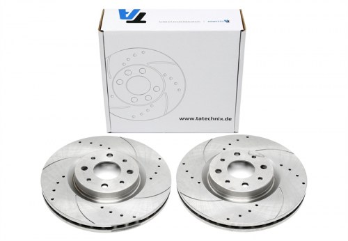 Μπροστά σετ δισκόπλακες τρυπητές, χαρακτές και αεριζόμενες Fiat Bravo II (198) (καρέ:4x98,εξ.διάμετρο:281mm,Υψ:43,5mm) ta technix δισκόπλακες τρυπητές Lancia