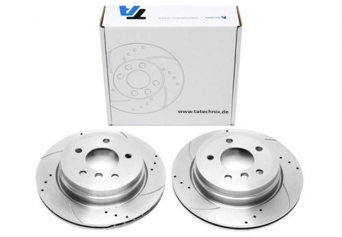 Πίσω σετ δισκόπλακες τρυπητές, χαρακτές και αεριζόμενες BMW X1 E84 (καρέ:5x120,εξ.διάμετρο:300mm,Υψ:66,1mm) ta technix δισκόπλακες τρυπητές BMW