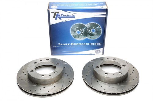 Μπροστά σετ δισκόπλακες τρυπητές, χαρακτές και αεριζόμενες Toyota Hilux III Pick-up, KUN_, TGN_, LAN_, GGN_ (καρέ:6x140,εξ.διάμετρο:297mm,Υψ:69,4mm) ta technix δισκόπλακες τρυπητές Toyota