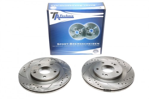 Μπροστά σετ δισκόπλακες τρυπητές, χαρακτές και αεριζόμενες Toyota Pajero II Canvas Top (V20) (καρέ:5x114,3,εξ.διάμετρο:285mm,Υψ:38,6mm) ta technix δισκόπλακες τρυπητές Toyota