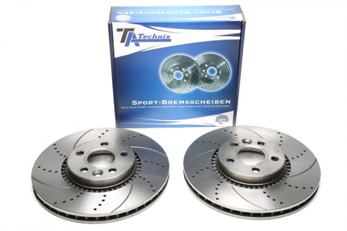 Μπροστά σετ δισκόπλακες τρυπητές, χαρακτές και αεριζόμενες Volvo V60 (F, F-N2D) (καρέ:5x108,εξ.διάμετρο:316mm,Υψ:52mm) ta technix δισκόπλακες τρυπητές Volvo