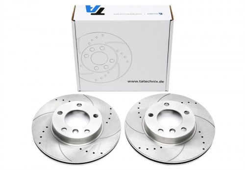 Μπροστά σετ δισκόπλακες τρυπητές, χαρακτές και αεριζόμενες BMW Z4 E85 (καρέ:5x120,εξ.διάμετρο:286mm,Υψ:51,6mm) ta technix δισκόπλακες τρυπητές BMW