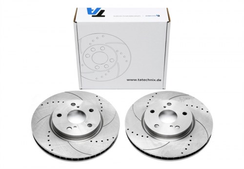 Μπροστά σετ δισκόπλακες τρυπητές, χαρακτές και αεριζόμενες Lexus IS II+III, XE1 , XE2 (καρέ:5x114,3,εξ.διάμετρο:296mm,Υψ:49,3mm) ta technix δισκόπλακες τρυπητές Lexus