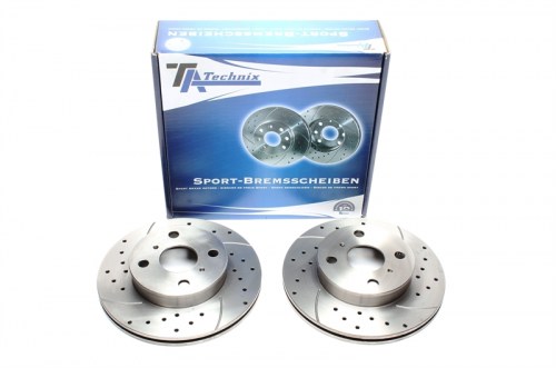 Μπροστά σετ δισκόπλακες τρυπητές, χαρακτές και αεριζόμενες Toyota Corolla (E10) (καρέ:4x100,εξ.διάμετρο:238mm,Υψ:48mm) ta technix δισκόπλακες τρυπητές Toyota