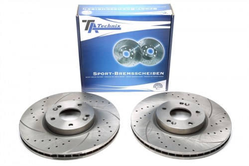 Μπροστά σετ δισκόπλακες τρυπητές, χαρακτές και αεριζόμενες Hyundai Santa Fe I (SM) (καρέ:5x114,3,εξ.διάμετρο:321mm,Υψ:49,1mm) ta technix δισκόπλακες τρυπητές Hyundai