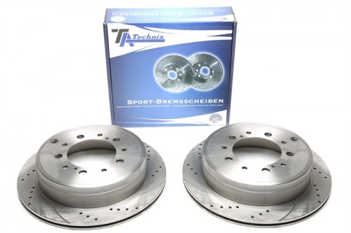 Πίσω σετ δισκόπλακες τρυπητές, χαρακτές και αεριζόμενες Toyota Land Cruiser J20 (καρέ:5x150,εξ.διάμετρο:345mm,Υψ:76,3mm) ta technix δισκόπλακες τρυπητές Toyota