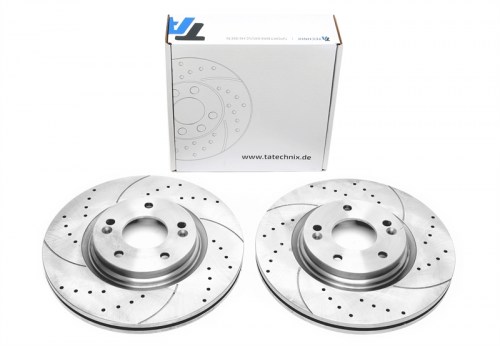 Μπροστά σετ δισκόπλακες τρυπητές, χαρακτές και αεριζόμενες Hyundai i30 i30, PD_ (καρέ:,εξ.διάμετρο:305mm,Υψ:46,8mm) ta technix δισκόπλακες τρυπητές Kia