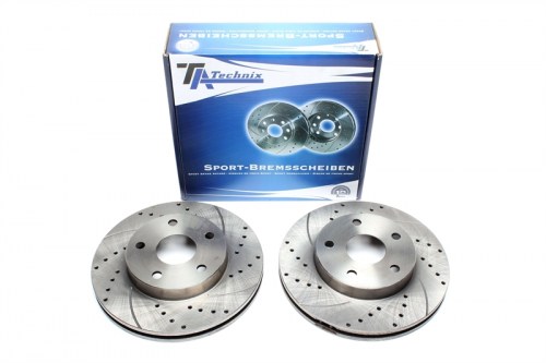 Μπροστά σετ δισκόπλακες τρυπητές, χαρακτές και αεριζόμενες Toyota Previa TCR_ (καρέ:5x114,3,εξ.διάμετρο:271mm,Υψ:53mm) ta technix δισκόπλακες τρυπητές Toyota