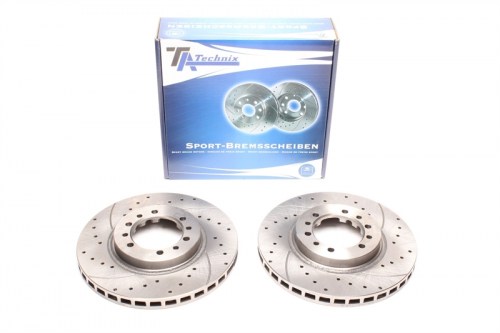 Μπροστά σετ δισκόπλακες τρυπητές, χαρακτές και αεριζόμενες Mitsubishi Pajero II ( V2) (καρέ:6x108,εξ.διάμετρο:276mm,Υψ:45,3mm) ta technix δισκόπλακες τρυπητές Mitsubishi