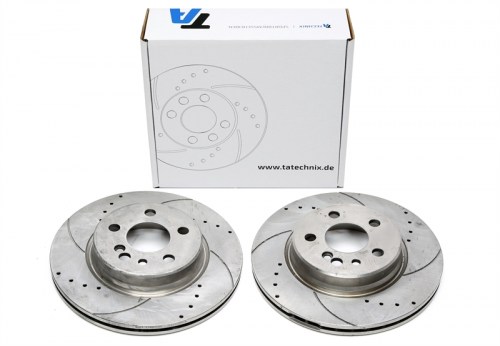 Πίσω σετ δισκόπλακες τρυπητές, χαρακτές και αεριζόμενες Mercedes S-Class W140, S-Class Coupe C140 (καρέ:5x112,εξ.διάμετρο:300mm,Υψ:55mm) ta technix δισκόπλακες τρυπητές Mercedes