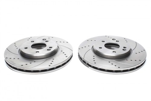 Μπροστά σετ δισκόπλακες τρυπητές, χαρακτές και αεριζόμενες Mercedes SLK R170 (καρέ:5x112,εξ.διάμετρο:300mm,Υψ:46,5mm) ta technix δισκόπλακες τρυπητές Mercedes