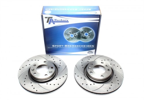 Μπροστά σετ δισκόπλακες τρυπητές, χαρακτές και αεριζόμενες Citroen XM (Y3)+Break (καρέ:5x108,εξ.διάμετρο:283mm,Υψ:48mm) ta technix δισκόπλακες τρυπητές Peugeot