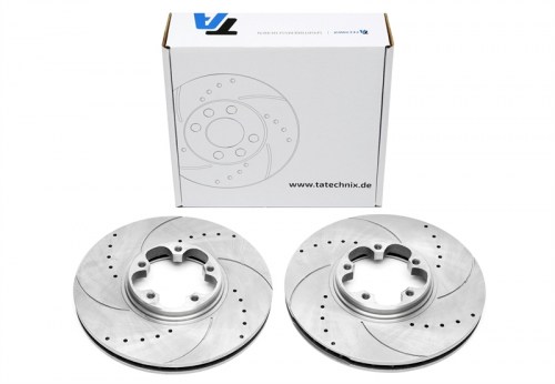 Μπροστά σετ δισκόπλακες τρυπητές, χαρακτές και αεριζόμενες Ford Transit Bus (FD_ _, FB_ FS_ FZ_ FC_ _) (καρέ:5x100,εξ.διάμετρο:276mm,Υψ:43mm) ta technix δισκόπλακες τρυπητές Ford