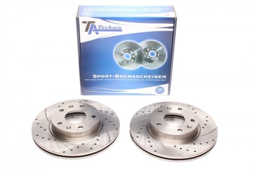 Μπροστά σετ δισκόπλακες τρυπητές, χαρακτές και αεριζόμενες Land Rover Freelander LN (καρέ:5x120,εξ.διάμετρο:277mm,Υψ:51mm) ta technix δισκόπλακες τρυπητές Land Rover