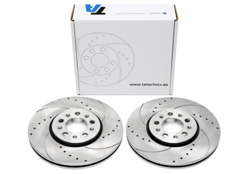 Μπροστά σετ δισκόπλακες τρυπητές, χαρακτές και αεριζόμενες Seat Ibiza IV 6L1 (καρέ:5x100,εξ.διάμετρο:288mm,Υψ:34mm) ta technix δισκόπλακες τρυπητές Volkswagen