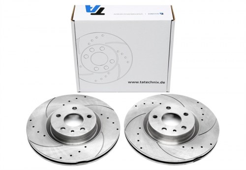 Μπροστά σετ δισκόπλακες τρυπητές, χαρακτές και αεριζόμενες Fiat Doblo (263) (καρέ:5x98,εξ.διάμετρο:284mm,Υψ:43,5mm) ta technix δισκόπλακες τρυπητές Lancia